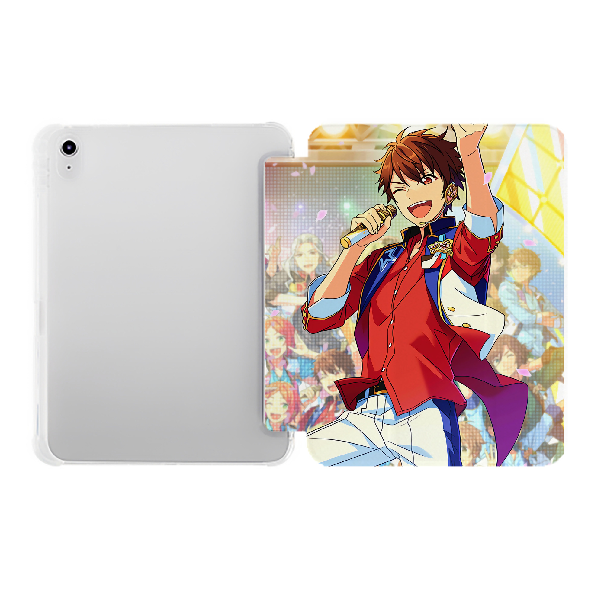 （画像用） あんさんぶるスターズ! Ensemble Stars IPad ケース ペン収納付き 三つ折りスタンド PUレザー×シリコン 対応機種9.5/10.5/10.9インチ